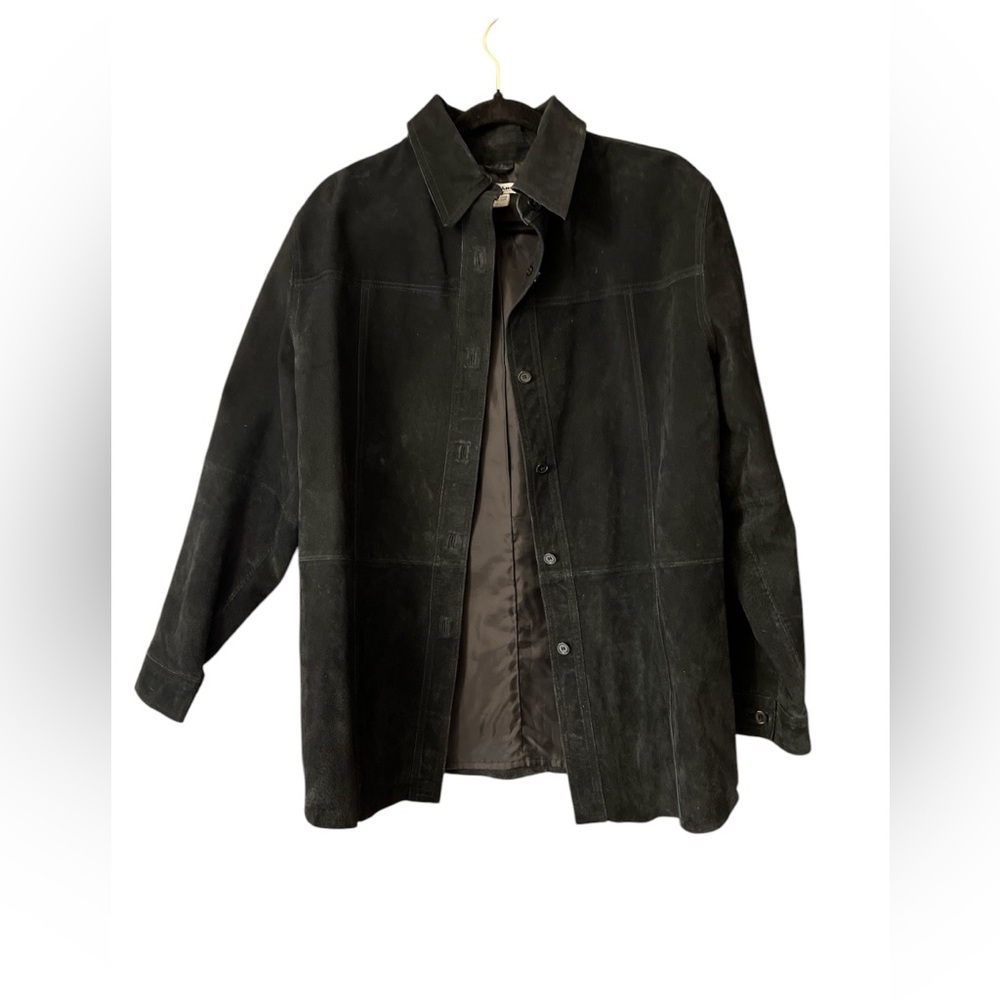 Nygard black suede button front jacket